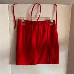 SHEIN Red Mini Pencil Skirt with Tie Front for Cocktail